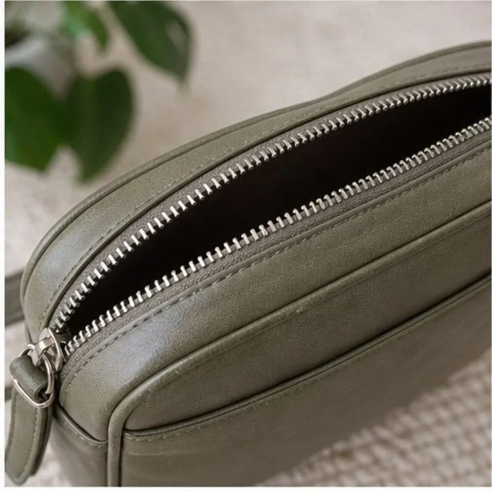 Cream Suede Crossbody Bag